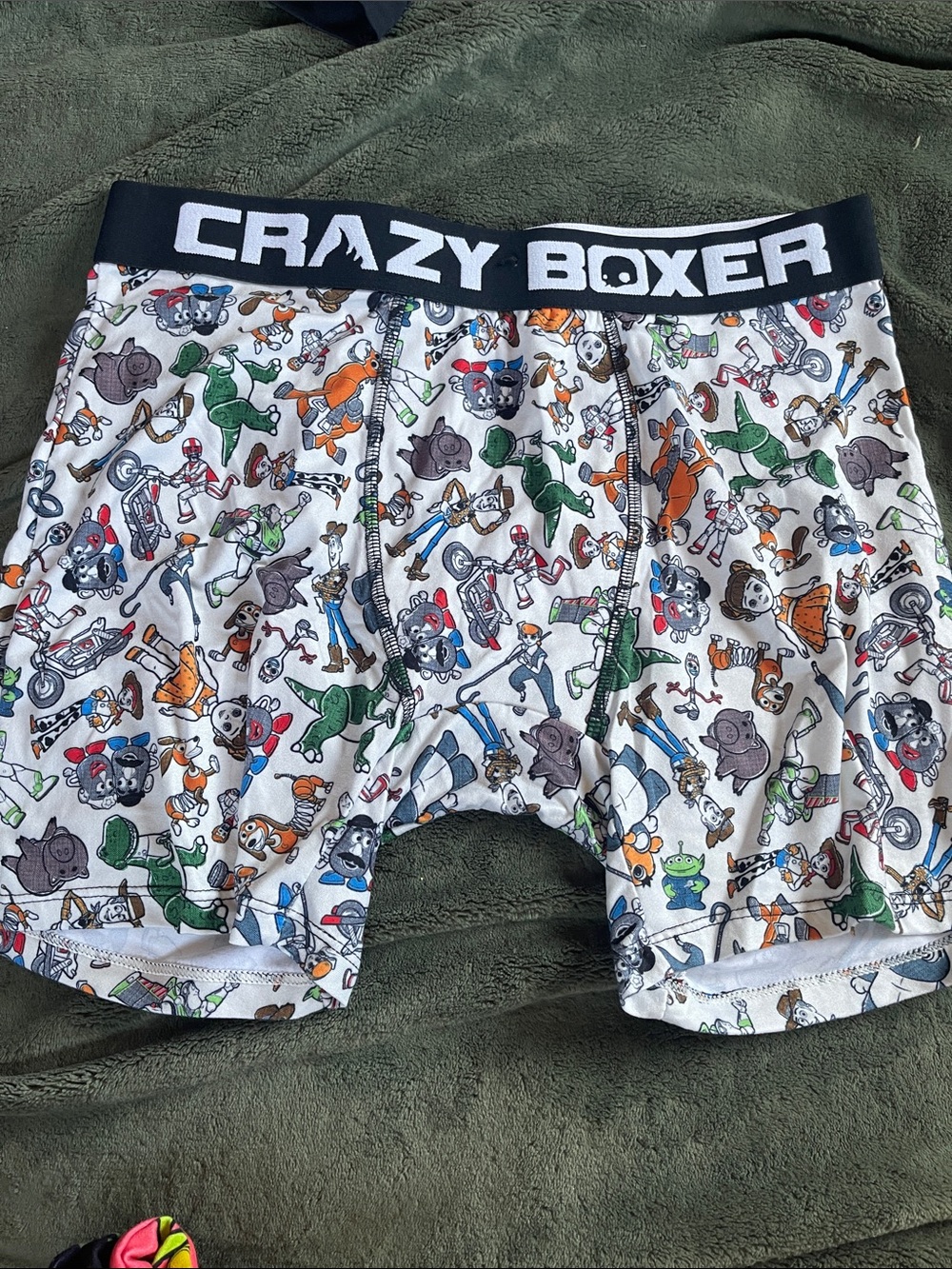 Crazy Boxer Men's White Printed Boxer Briefs - Playful Character Print